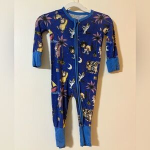 Little Sleepies Zippy pajama a Where The Wild Things Are print, Sz 3-6 Month